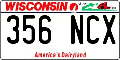 WI license plate 356NCX