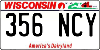 WI license plate 356NCY