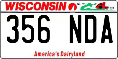 WI license plate 356NDA