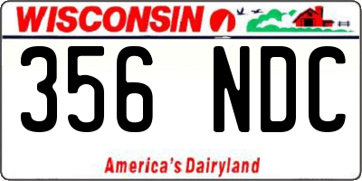 WI license plate 356NDC