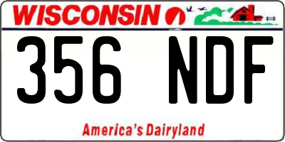 WI license plate 356NDF