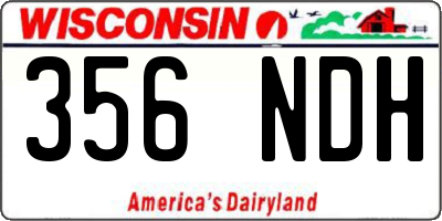 WI license plate 356NDH