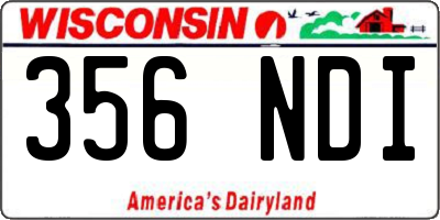 WI license plate 356NDI