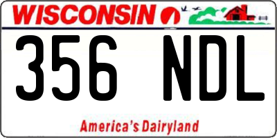 WI license plate 356NDL
