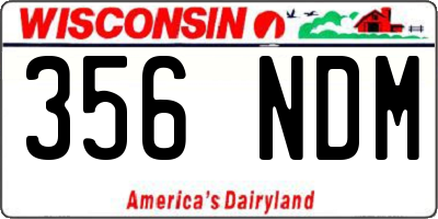 WI license plate 356NDM