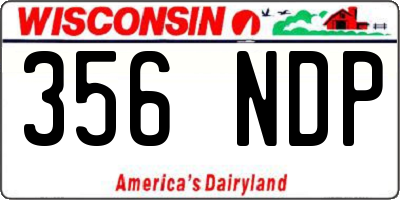 WI license plate 356NDP