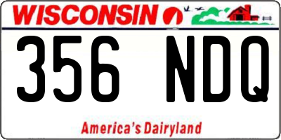 WI license plate 356NDQ
