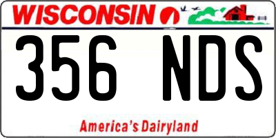 WI license plate 356NDS
