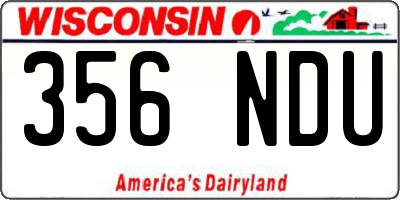 WI license plate 356NDU