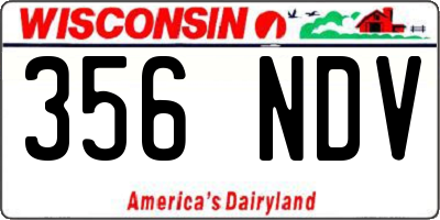 WI license plate 356NDV