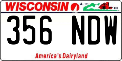 WI license plate 356NDW