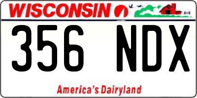WI license plate 356NDX