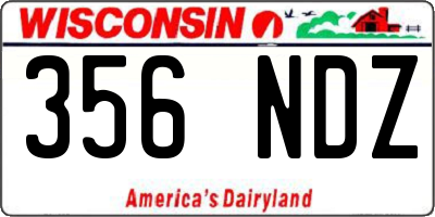 WI license plate 356NDZ