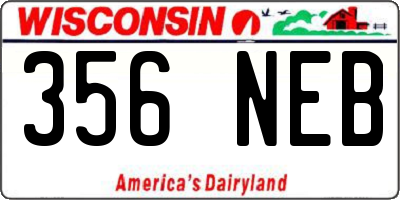 WI license plate 356NEB