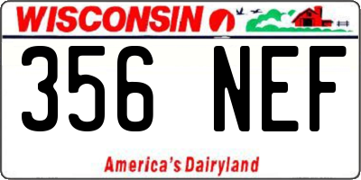 WI license plate 356NEF