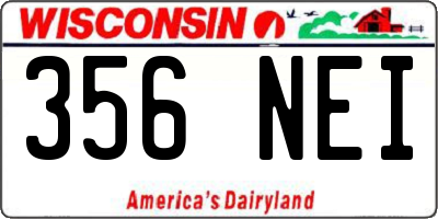 WI license plate 356NEI