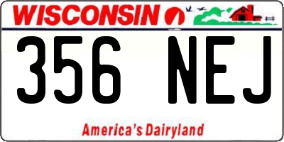 WI license plate 356NEJ
