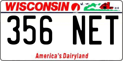 WI license plate 356NET