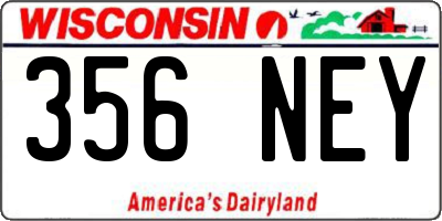 WI license plate 356NEY