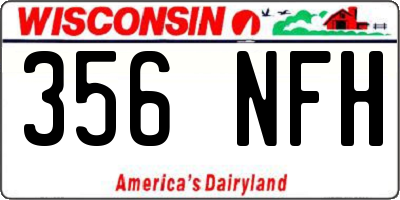 WI license plate 356NFH