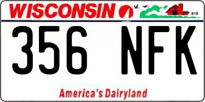 WI license plate 356NFK