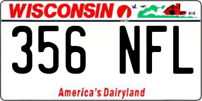 WI license plate 356NFL