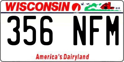 WI license plate 356NFM