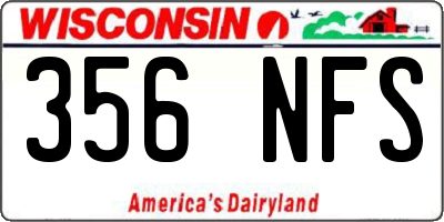 WI license plate 356NFS