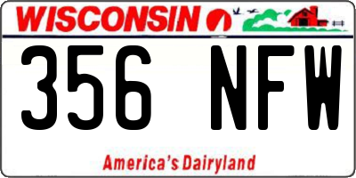 WI license plate 356NFW