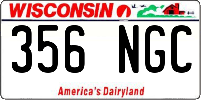 WI license plate 356NGC