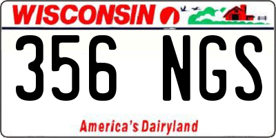 WI license plate 356NGS