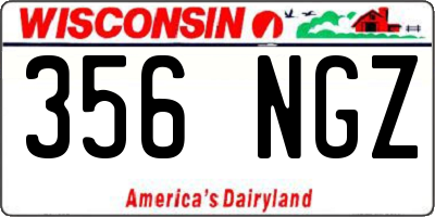 WI license plate 356NGZ