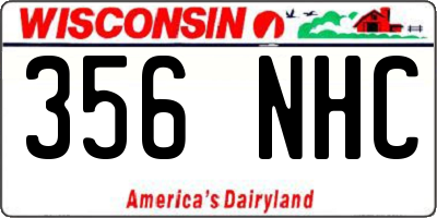 WI license plate 356NHC