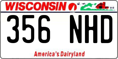 WI license plate 356NHD