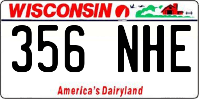WI license plate 356NHE