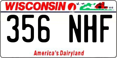 WI license plate 356NHF