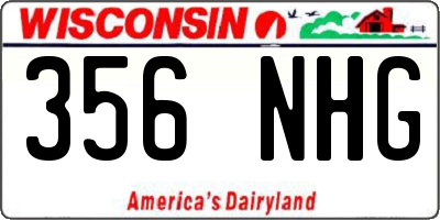 WI license plate 356NHG