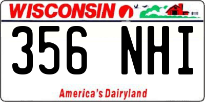 WI license plate 356NHI