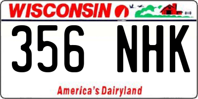 WI license plate 356NHK