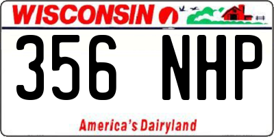WI license plate 356NHP