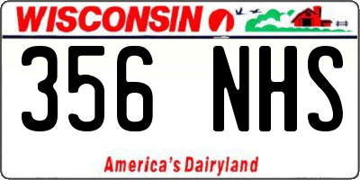 WI license plate 356NHS