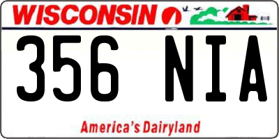 WI license plate 356NIA
