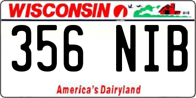 WI license plate 356NIB