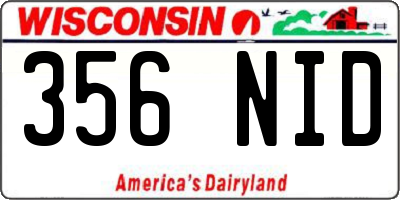 WI license plate 356NID