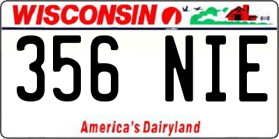 WI license plate 356NIE