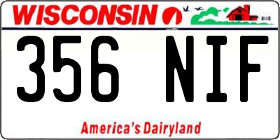 WI license plate 356NIF