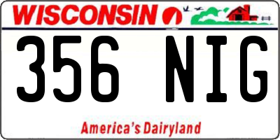 WI license plate 356NIG