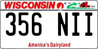 WI license plate 356NII