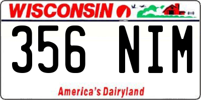 WI license plate 356NIM