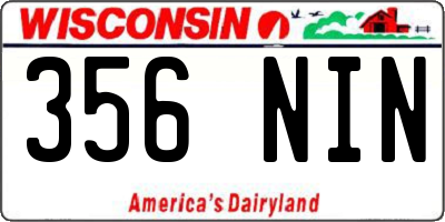 WI license plate 356NIN